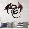 Metal Dragon Wall Art Dragon Sculpture Metal Unique Wall Hanging Art Dragon Wall Artwork Metal Dragons for Home Decoration, 28 x 22cm (1) view 3
