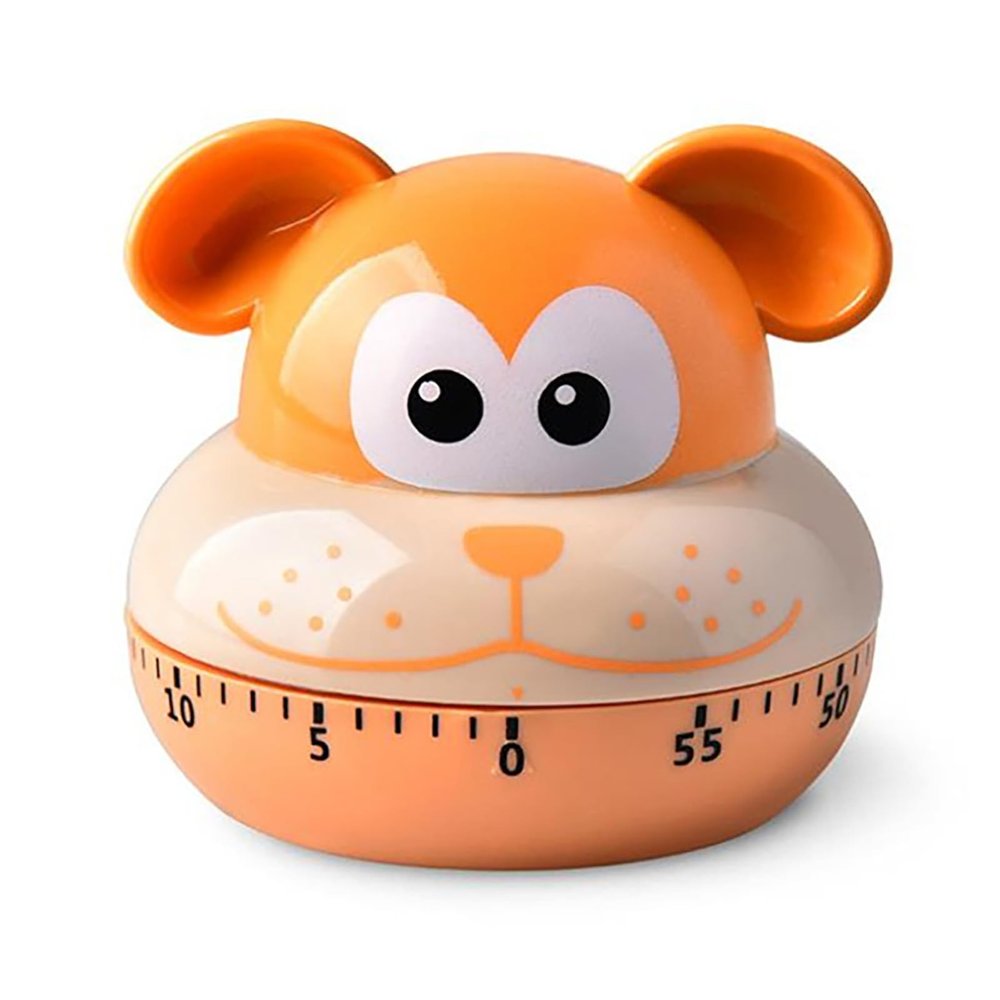 Mechanical Kitchen Timer, Cartoon Animal Shape Manual Timers, Cute Timer for Kids, Wind Up 60 Minutes Manual Countdown Timer for Classroom, Home, Study and Cooking (Puppy)