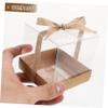 Hoement 12Pcs Small Candy Boxes for Giving and Cake Packaging Wedding Storage Cases with Ribbon and Base for Party Favors and Special Occasions view 3