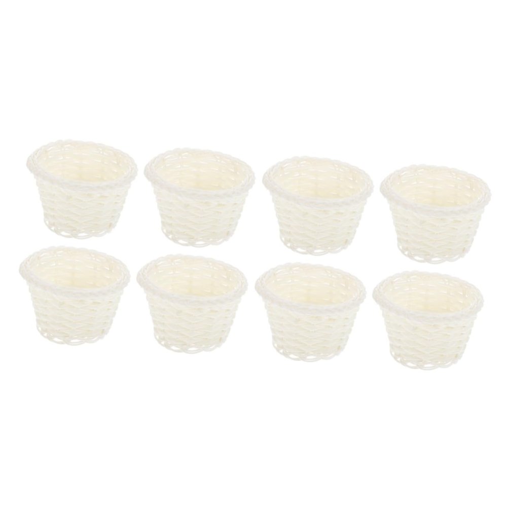 Gadpiparty 8pcs Multi-function Mini Woven Baskets Candy Basket for Home Doll House Decor