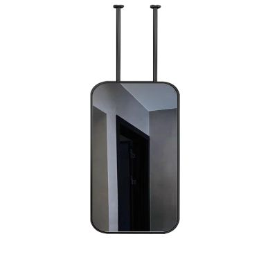 Boom Mirror Ceiling Hanging Mounted Decorative Floating Suspended Mirrors with Metal Frame, Nordic Vanity Makeup Mirror for Hotel Washroom Bathroom, Customizable, Black Rectangle ( Size : 40cmx60cm )