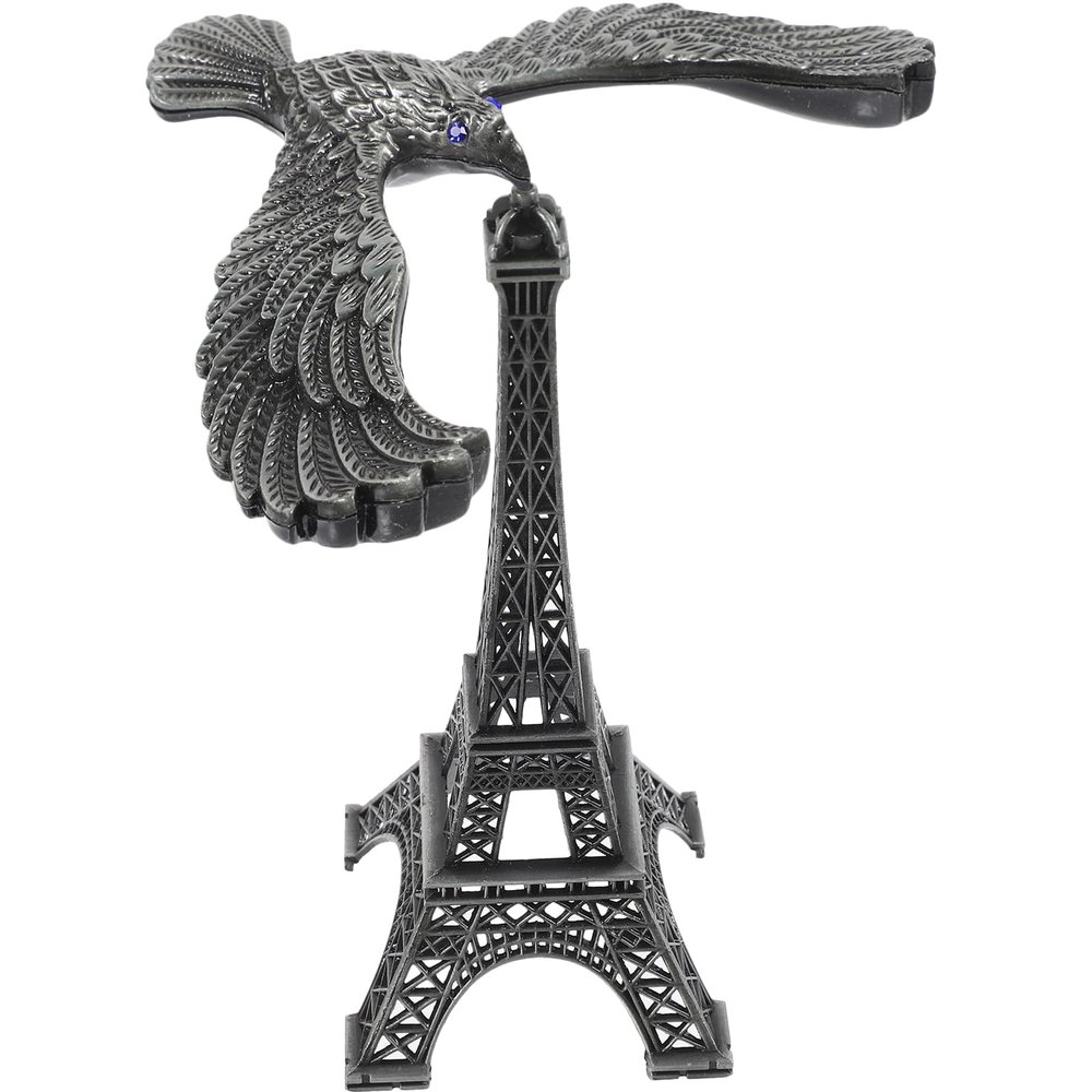 DECHOUS Balancing Bird Toy Metal Gravity Bird with Eiffel Tower Balancing Eagle Gravity Balance Toy Office Desktop Novelty Eagle Sculpture for Home Party, Silver