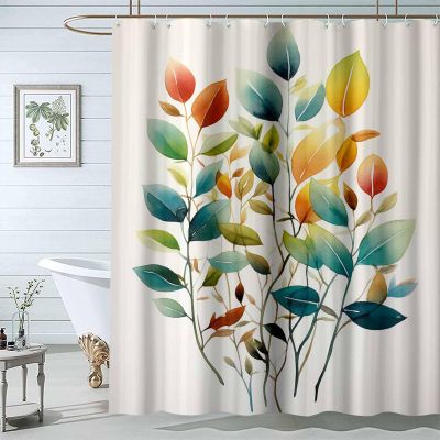 JOSUE Shower Curtain, Orange,Turquoise Shower Curtains for Bathroom,Waterproof Quick-Dry Polyester Fabric Shower Curtain with 12 Hooks - 120x180cm(47x71in)