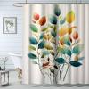 JOSUE Shower Curtain, Orange,Turquoise Shower Curtains for Bathroom,Waterproof Quick-Dry Polyester Fabric Shower Curtain with 12 Hooks - 120x180cm(47x71in) view 1