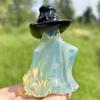 Xzyycyj Carved Moonstone Opalite Ghost Figurine and Black Obsidian Magic Small Hat Gemstone Ghost Figurine Crystals and Stones(Opalite Ghost+Obsidian ha) view 4