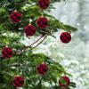 24 Pack Christmas Ornaments Buffalo Plaid Xmas Balls Decorative Christmas Tree Hanging Ornaments for Christmas Decorations view 2