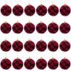 24 Pack Christmas Ornaments Buffalo Plaid Xmas Balls Decorative Christmas Tree Hanging Ornaments for Christmas Decorations view 4