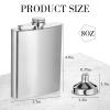 30 Pieces Hip Flasks Set Stainless Steel Liquor Flask with Funnel Metal Leak Proof Flask Pocket Whiskey Flasks for Men Women Bridesmaid Wedding Party Supplies (Silver, 8 oz) view 2