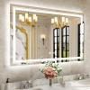 WTTY LED Bathroom Mirror 55"x36" with Back and Front Light,Modern LED Mirror for Bathroom,Stepless Dimmable Lighted Bathroom Vanity Mirror with Anti-Fog,Memory Function,Shatter-Proof view 1
