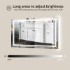 WTTY LED Bathroom Mirror 55"x36" with Back and Front Light,Modern LED Mirror for Bathroom,Stepless Dimmable Lighted Bathroom Vanity Mirror with Anti-Fog,Memory Function,Shatter-Proof view 4