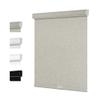 Boolegon Blackout Roller Shades for Windows Linen Fabric Cordless Roller Blinds with Cassette Valance Thermal Insulated Room Darkening Window Shades for Home Door,Oatmeal,17" W x 52" H view 1