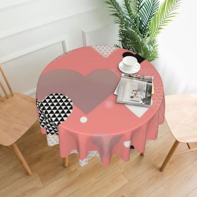 Biviel Valentine's Day Love Variety of Patterns Round Tablecloth is Suitable for Decorative or use for Any Indoor and Outdoor Dining Occasion