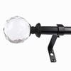 2 Pack 3/4 Inch Diameter Adjustable Curtain Metal Rod with Round Clear Acrylic Ball Finials48 to 84 Inch view 2