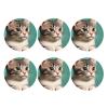 A Curious cat This Leather Coaster is Suitable for use in Restaurants, Kitchens, Offices, etc. view 2