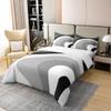Modern Grey Black Striped 100% Cotton Duvet Cover King, Geometric Comforter Cover for Kids Boys Girls Bedroom, Retro Circle Swirls Bedding Set, Abstract Texture Color Quilt Cover with 2 Pillow Cases view 2