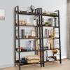 Himimi Industrial Bookshelf 5-Tier, Home Office Bookcase Ladder Shelf, Freestanding Storage Shelves Rack Shelf Unit, Brown Ladder Bookcases with Metal Frame for Bedroom, Living Room, Kitchen view 4