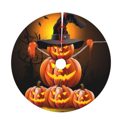 Halloween Funny Pumpkins Christmas Tree Skirts 30", Xmas Tree Cloth Mats Trees Skirts for Decor Gift, Home Decoration