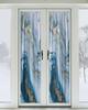 Abstract Marble Blackout Door Curtains for French, Glass,Front, Back, Patio Door, Thermal Insulated Rod Pocket Window Curtain Drapes With Tiebacks, Gradual Blue Modern Minimalist Agate 54"x72" view 2