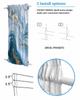 Abstract Marble Blackout Door Curtains for French, Glass,Front, Back, Patio Door, Thermal Insulated Rod Pocket Window Curtain Drapes With Tiebacks, Gradual Blue Modern Minimalist Agate 54"x72" view 3