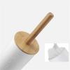 Toilet Brush, Freestanding Plastic Toliet Bowl Brush Bamboo Toliet Brush Set for Bathroom Long Handle Toliet Cleaner Brush with Holder (Color : White B) view 4