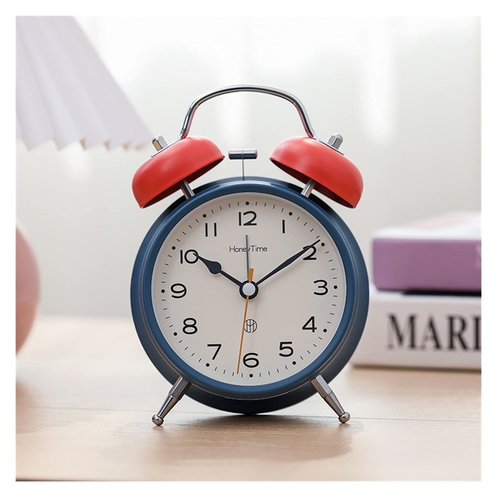 Alarm Clock/Digital Clock Metal Alarm Clock Students Use Bedside Clock Wake Up Childrens Alarm Boy Girl Desktop Clock Simple, 4 Inch Bedside Clock (Color : 1)