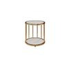 KWOKING Scandinavian Metal Corner Bookshelf Open Vertical Bookshelf for Living Room Nordic Living Room Floor Display Stand Sofa Side Simple Bookshelf Corner Shelf Gold 12" L x 12" W x 16" H view 3