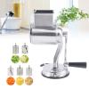 DDBESSIC Stainless Steel Kitchen Grater, Rotary Drum Slicer Cheese Grater 5 High-efficiency Vegetable Slicer With Interchangeable Round Stainless Steel Blades, Suitable For Fruits, Vegetables And Nuts view 2
