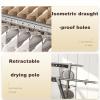 Clothes Drying Rack, Indoor Clothes Drying Rack, Foldable Standing Garment Dryer Collapsible Movable Laundry Airer with 4-Wheels for Home Storage, High-Strength Aluminum Drying Rack view 4