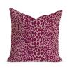 MangGou Fuchsia Cheetah Leopard Print Pillow Cover Cow Animal Spots Dark Pink Decorative Cushion Cover Farmhouse Double Side Pillow Sham with Zipper for Sofa Couch Car Chair 20x20in White Flax view 1