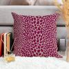 MangGou Fuchsia Cheetah Leopard Print Pillow Cover Cow Animal Spots Dark Pink Decorative Cushion Cover Farmhouse Double Side Pillow Sham with Zipper for Sofa Couch Car Chair 20x20in White Flax view 3