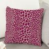 MangGou Fuchsia Cheetah Leopard Print Pillow Cover Cow Animal Spots Dark Pink Decorative Cushion Cover Farmhouse Double Side Pillow Sham with Zipper for Sofa Couch Car Chair 20x20in White Flax view 4