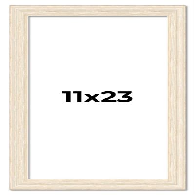 11x23 Frame White Real Wood Picture Frame Width 1.5 Inches | Interior Depth 0.5 Inches | Barn White Distressed Photo Frame Complete with UV Acrylic, Foam Board Backing & Hanging Hardware