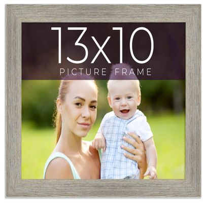 13x10 Frame Grey Real Wood Picture Frame Width 1.5 Inches | Interior Frame Depth 0.5 Inches | Barn Grey Distressed Photo Frame Complete with UV Acrylic, Foam Board Backing & Hanging Hardware