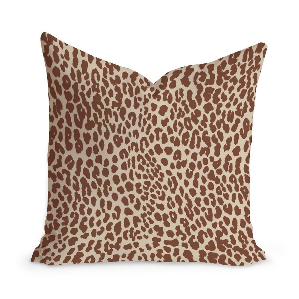 MangGou Neutral Brown Cheetah Animal Print Farmhouse Cushion Cover Leopard Print Animal Spots Cream Brown Home Decor Throw Pillow Cushion Decorative Double Side Throw Pillow Case 22x22in