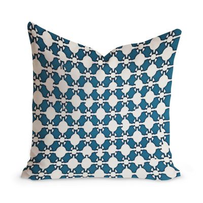 MangGou Blue Geometric Moroccan Tile Cushion Covers Dark Blue and White Lattice Square Sofa Pillow Cover Farmhouse Accent Pillow 20x20in White Linen (83nl80huk85k)