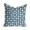 MangGou Blue Geometric Moroccan Tile Cushion Covers Dark Blue and White Lattice Square Sofa Pillow Cover Farmhouse Accent Pillow 20x20in White Linen (83nl80huk85k) view 1