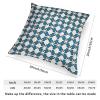 MangGou Blue Geometric Moroccan Tile Cushion Covers Dark Blue and White Lattice Square Sofa Pillow Cover Farmhouse Accent Pillow 20x20in White Linen (83nl80huk85k) view 2