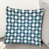 MangGou Blue Geometric Moroccan Tile Cushion Covers Dark Blue and White Lattice Square Sofa Pillow Cover Farmhouse Accent Pillow 20x20in White Linen (83nl80huk85k) view 4