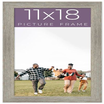 11x18 Frame Grey Real Wood Picture Frame Width 1.5 Inches | Interior Frame Depth 0.5 Inches | Barn Grey Distressed Photo Frame Complete with UV Acrylic, Foam Board Backing & Hanging Hardware