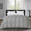 The OutNeT Silver Pinch Pleated Comforter Oversized King (132x120Inch), 3 Pieces(1 Pintuck Comforter and 2 Pillowcases) Pintuck Cotton Down Alternative Comforter Bedding Set view 1