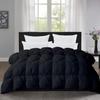 The OutNeT Black Pinch Pleated Comforter Oversized King (116x98Inch), 3 Pieces(1 Pintuck Comforter and 2 Pillowcases) Pintuck Cotton Down Alternative Comforter Bedding Set view 1