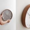 Battery Bedroom Wall Clock Solid Wood Farmhouse Clock Modern Silent Wall Clock Battery Operated Sweep Second Movement Non-Ticking Non Ticking view 4