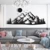 Metal Mountain Wall Art, Mountain Metal Wall Art Decor, Mountain Range View, Nature and Forest Decorations, Home Decor, Metal Wall Decor, Housewarming Gift Unique (29.5" x 12.2" / 75 x 31 cm, gold) view 3