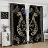 INSFBRB Vikings Symbol Twins Dragons Curtains for Home Decor Ancient Symbols Twins Dragons Nordic Vikings Print Window Drapes for Bedroom Rod Pocket84x84in view 4