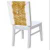 Abstract Gold Striped Chair Back Cover for Dining Room,Santa Hat Chair Slipcovers Set of 4, Aesthetic Golden on White Washable Kitchen Chair Back Covers for Home Dinner Party Events Minimalist view 1