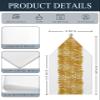 Abstract Gold Striped Chair Back Cover for Dining Room,Santa Hat Chair Slipcovers Set of 4, Aesthetic Golden on White Washable Kitchen Chair Back Covers for Home Dinner Party Events Minimalist view 2