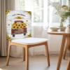 Farmhouse Dining Chair Cover 4 Pack Removable Chair Back Covers Country Spring Sunflowers on Red Car Washable Kitchen Chairs Back Slipcover for Home/Office/Hotel/Restaurant USA Truck Wood Board view 2