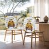Farmhouse Dining Chair Cover 4 Pack Removable Chair Back Covers Country Spring Sunflowers on Red Car Washable Kitchen Chairs Back Slipcover for Home/Office/Hotel/Restaurant USA Truck Wood Board view 3