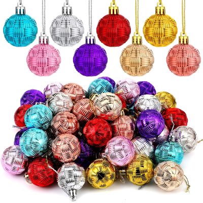 Boao 96 Pcs Christmas Mini Balls Ornaments Miniature Xmas Tree Ornaments Multicolour Shiny Small Hanging Decorations for Christmas Holiday Party Decor(1.57 Inch,Pastel Color Balls)