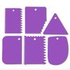 Cake Scraper, Cake Smoother Scraper Set, Dough Scraper Icing Scraper Polisher Tool, Cake Decorating Comb, Icing Smoother Plastic Sawtooth Cake Icing Kitchen Baking Cake Edge (Purple) view 1